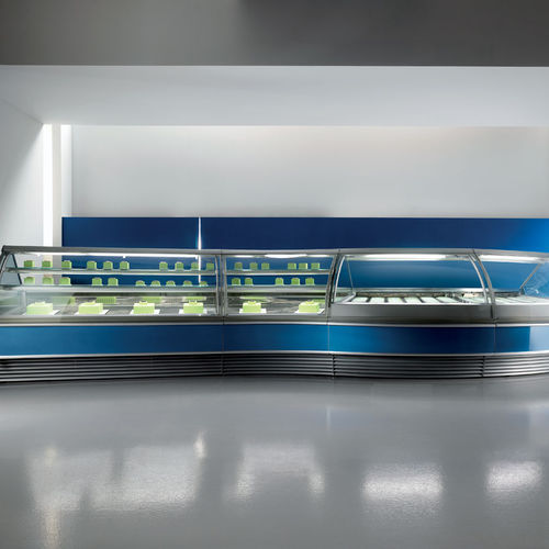 Counter refrigerated display case - PRIMA - Frigomeccanica - for shop / stainless steel / colored