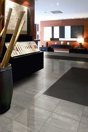 Porcelain stoneware tile - GRIS VULCANO - Greco Gres - polished / indoor / wall
