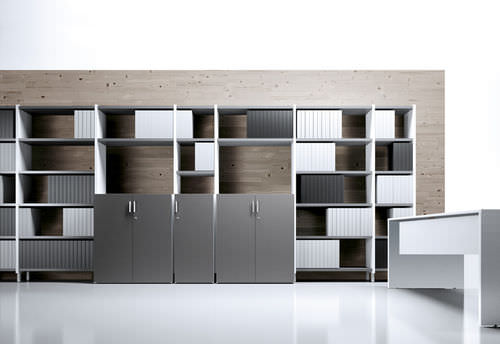 High bookcase - Forma 5 - contemporary / for office / wooden