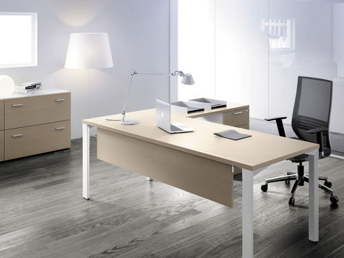 Workstation desk - LOGOS - Forma 5 - contemporary / wooden / 4-legged