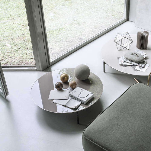 Contemporary coffee table - CRUISE - LEMA Home - lacquered glass / lacquered wood / metal base