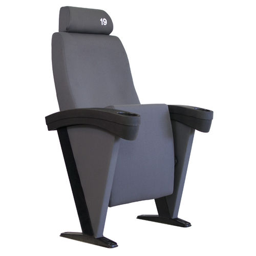 Fabric cinema seating - EZ12  - Ezcaray International Seating - black / with headrest