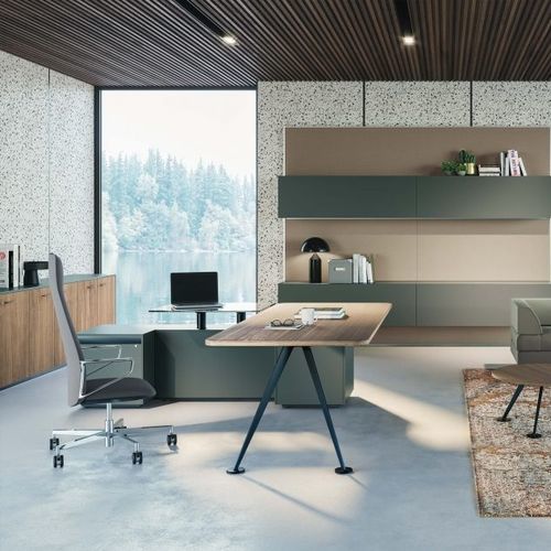 Contemporary executive chair - BIA - Frezza - leather / fabric / steel