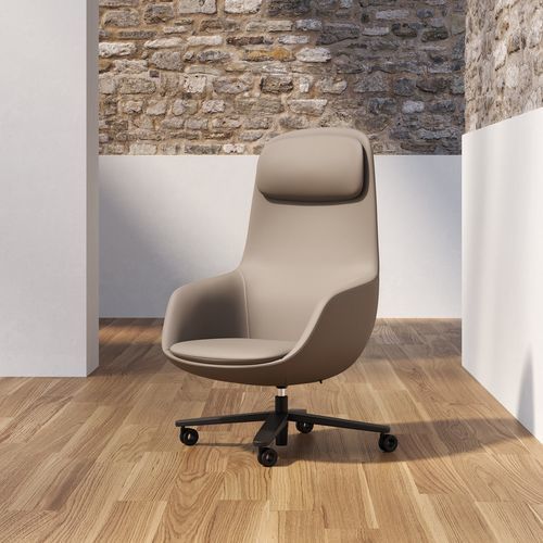 Contemporary executive chair - RADAR - Frezza - leather / fabric / aluminium
