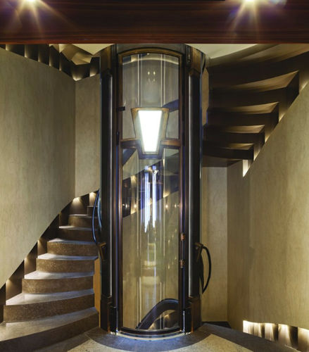 Helical staircase - HERBERT CRESCENT - elite metalcraft - circular / stone step / concrete frame
