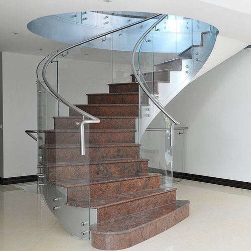 Helical staircase - NORTHWOOD - elite metalcraft - stone step / stainless steel frame / contemporary