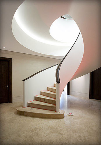 Helical staircase - MANRESA  - elite metalcraft - stone step / wooden frame / contemporary