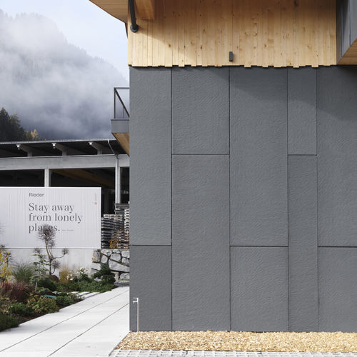 Panel cladding - RIEDER CAMPUS - Rieder Facades GmbH - cement / wood / pine