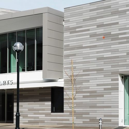 Strip cladding - PATRICIA RESER CENTRE FOR THE ARTS - Rieder Facades GmbH - cement-glass composite / concrete / matte