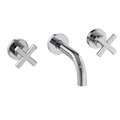Double-handle washbasin mixer tap - RWIT 1052 CC 05 - Rubinetterie Treemme - wall-mounted / chromed metal / bathroom
