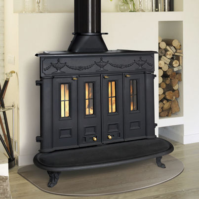Wood heating stove - FRANKLIN 82 - HERGÓM - 10 kW...20 kW / with legs / traditional