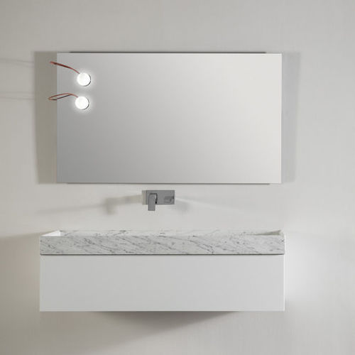 Countertop washbasin - MARMOR - Naxani - marble / with drawer / rectangular