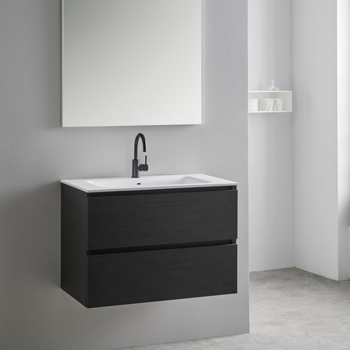Wall-hung washbasin cabinet - BAXE - Naxani - wooden / contemporary / without door