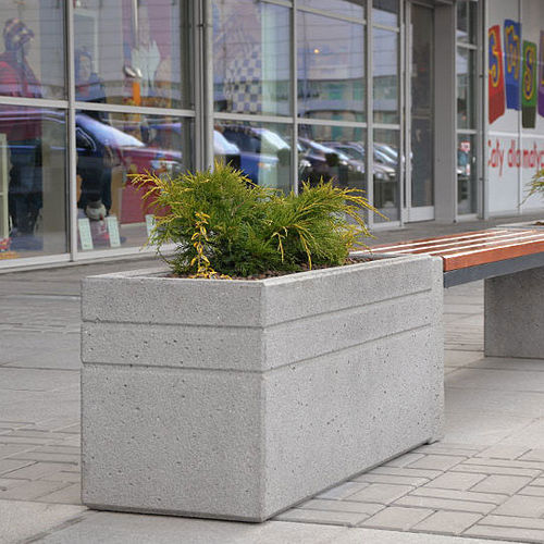 Concrete planter - BRNO - Komserwis Sp. z o.o. - rectangular / square / contemporary