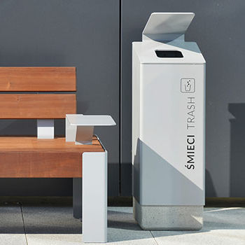 Public trash can - LIDO  - Komserwis Sp. z o.o. - recycling / floor-standing / galvanised steel