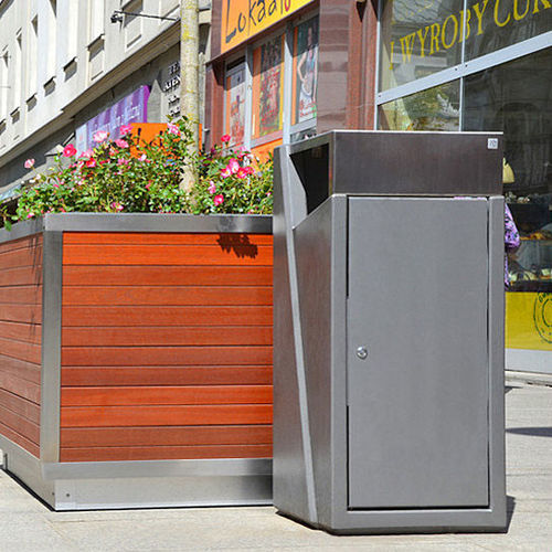 Public trash can - INTAL  - Komserwis Sp. z o.o. - galvanised steel / stainless steel / painted steel