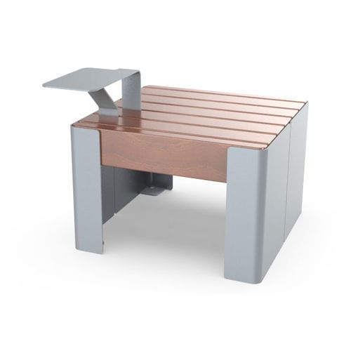 Contemporary stool - LIDO  - Komserwis Sp. z o.o. - wooden / steel base / tablet