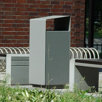 Public trash can - BOSTON  - Komserwis Sp. z o.o. - galvanised steel / stainless steel / painted steel