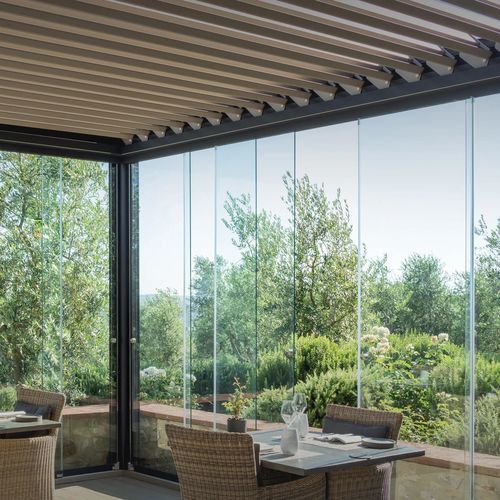 Mobile glass roof - GLASS SERIES - Pratic S.p.A - fixed / sliding / aluminum