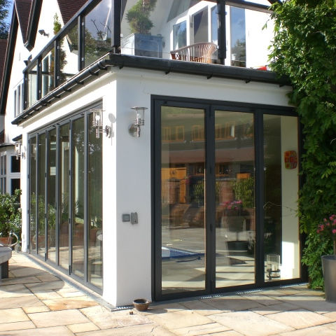 Sliding and stacking patio door - SF75 - I D Systems - aluminum / double-glazed / triple-glazed