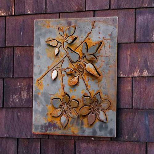 Wall-mounted decorative panel - CLEMATIS - Logical Space design - aluminum / steel / 3D