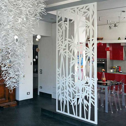 Aluminum screen wall - BAMBOO - Logical Space design - COR-TEN® steel / garden / patio