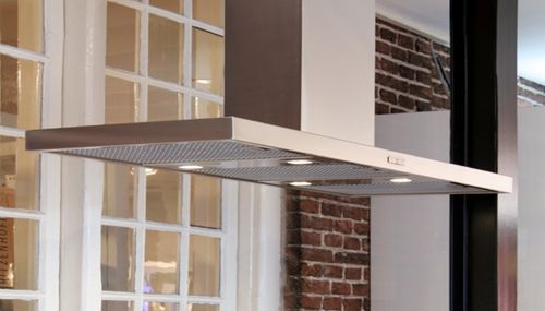 Island range hood - PS SERIES: PSP - ABK InnoVent - with built-in lighting / low-noise
