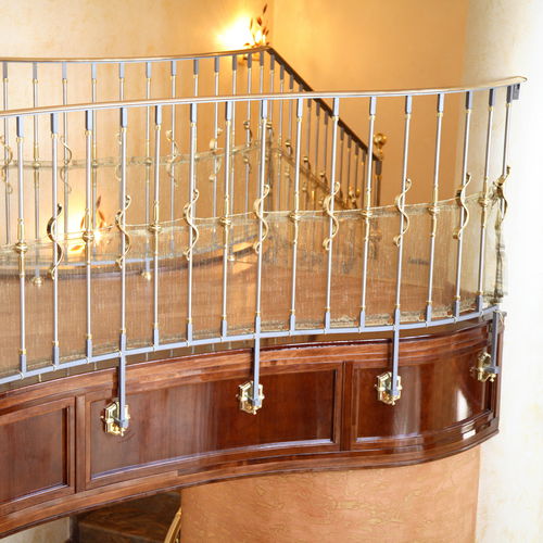 Stainless steel railing - MODERN - GRANDE FORGE - brass / with bars / indoor