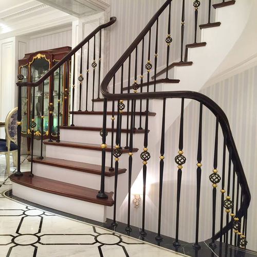 Glass railing - CASTEL - GRANDE FORGE - wrought iron / with bars / indoor