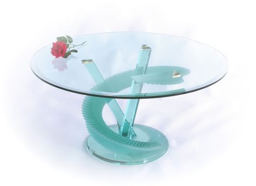 Contemporary coffee table - SPIRALE - MIROITERIE PETITJEAN - glass / round / home