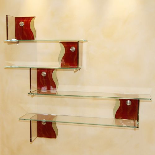 Wallmounted shelf MIROITERIE PETITJEAN modular / contemporary / glass