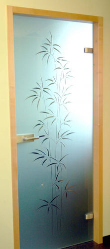 Interior door - BAMBOUS  - MIROITERIE PETITJEAN - glass / swing / glazed