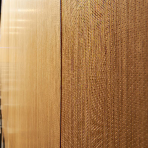 Ceiling acoustic panel - Decustik - wooden / rectangular / perforated