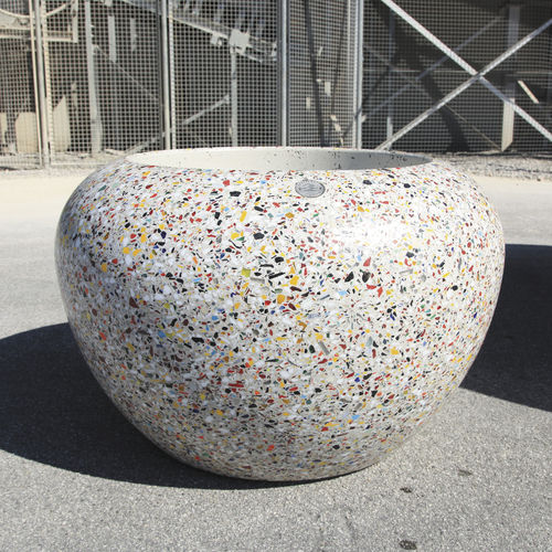 Composite planter - PIANETI - BELLITALIA - cement / Murano glass / round