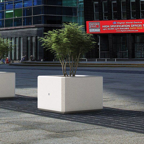 Engineered stone planter - BERRY - BELLITALIA - square / contemporary / for public space