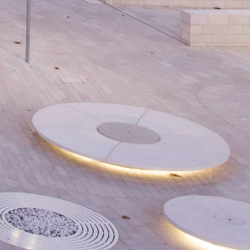 Contemporary public bench - LIDO' 4500 - BELLITALIA - engineered stone / without backrest / without armrests