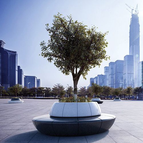 Contemporary public bench - OLIMPO S - BELLITALIA - engineered stone / with backrest / without armrests