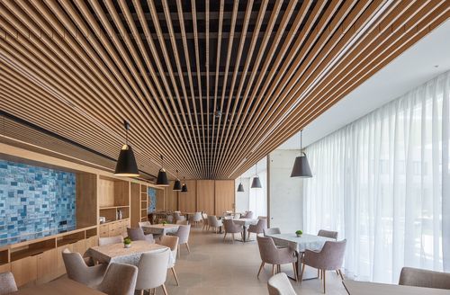Bamboo suspended ceiling - GUBI-SLATS - Grupo GUBIA - stone wool / strip / indoor