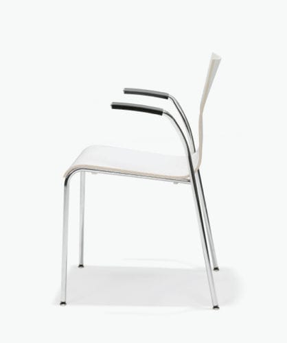 Contemporary visitor chair - NOA III - Casala - indoor / fabric / beech