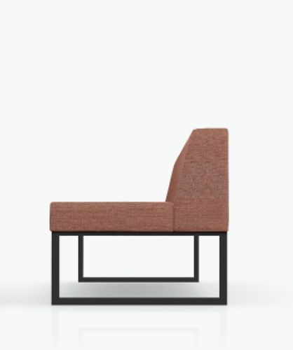 Contemporary upholstered bench - DINER - Casala - fabric / powder-coated steel / commercial