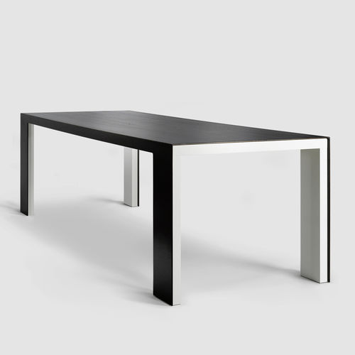 Contemporary dining table - COAT - Steininger Designers - solid wood / lacquered wood base / rectangular