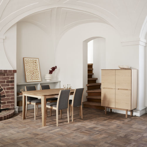 Contemporary dining table - #107 - Skovby - oak / walnut / oak base