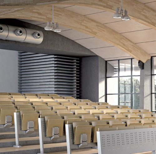 Contemporary auditorium seat - 840NW Series - CAMILLO SIRIANNI SAS - indoor / wooden / cast aluminum base