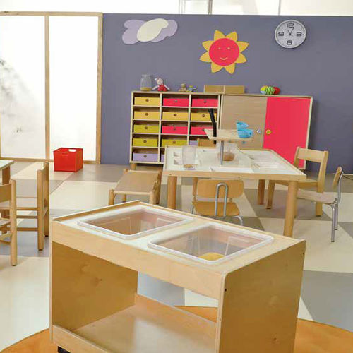 Sports equipment trolley - MI 423  - CAMILLO SIRIANNI SAS - kindergarten / birch / plywood