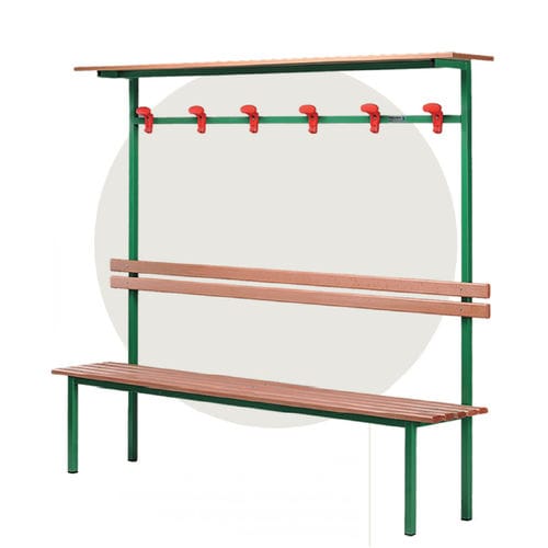Contemporary locker room bench - 754 - CAMILLO SIRIANNI SAS - wood / metal / with backrest