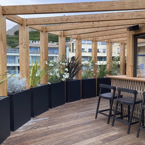 Galvanised steel planter - STEELAB SBA  - ATELIER SO GREEN - rectangular / custom / contemporary