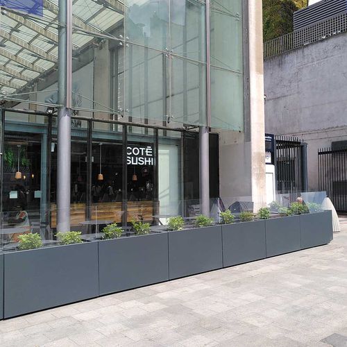 Steel planter - STEELAB SPA - RL  - ATELIER SO GREEN - rectangular / custom / wheeled