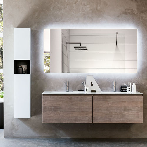 Double washbasin cabinet - DOMINO LEGNO - ARTELINEA - wall-hung / wooden / contemporary