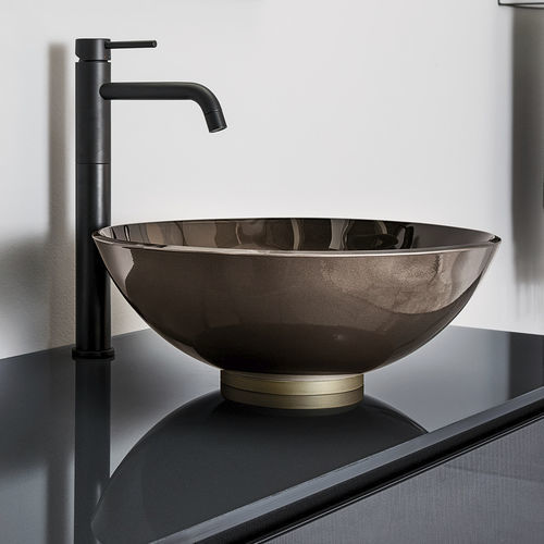 Countertop washbasin - MILANO - ARTELINEA - glass / round / without hole