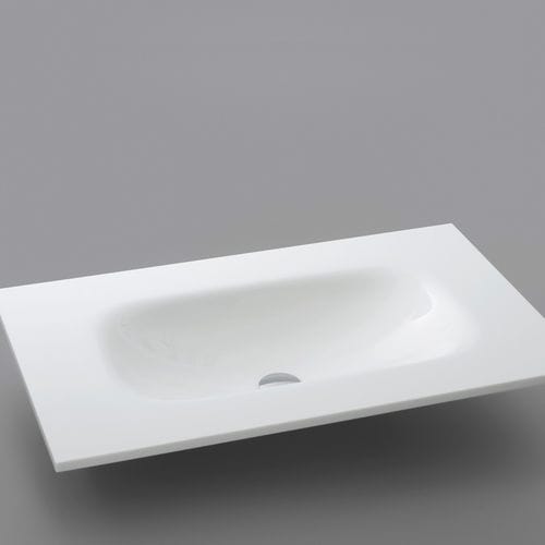 Integrated washbasin - B93 - ARTELINEA - ceramic / with counter / rectangular